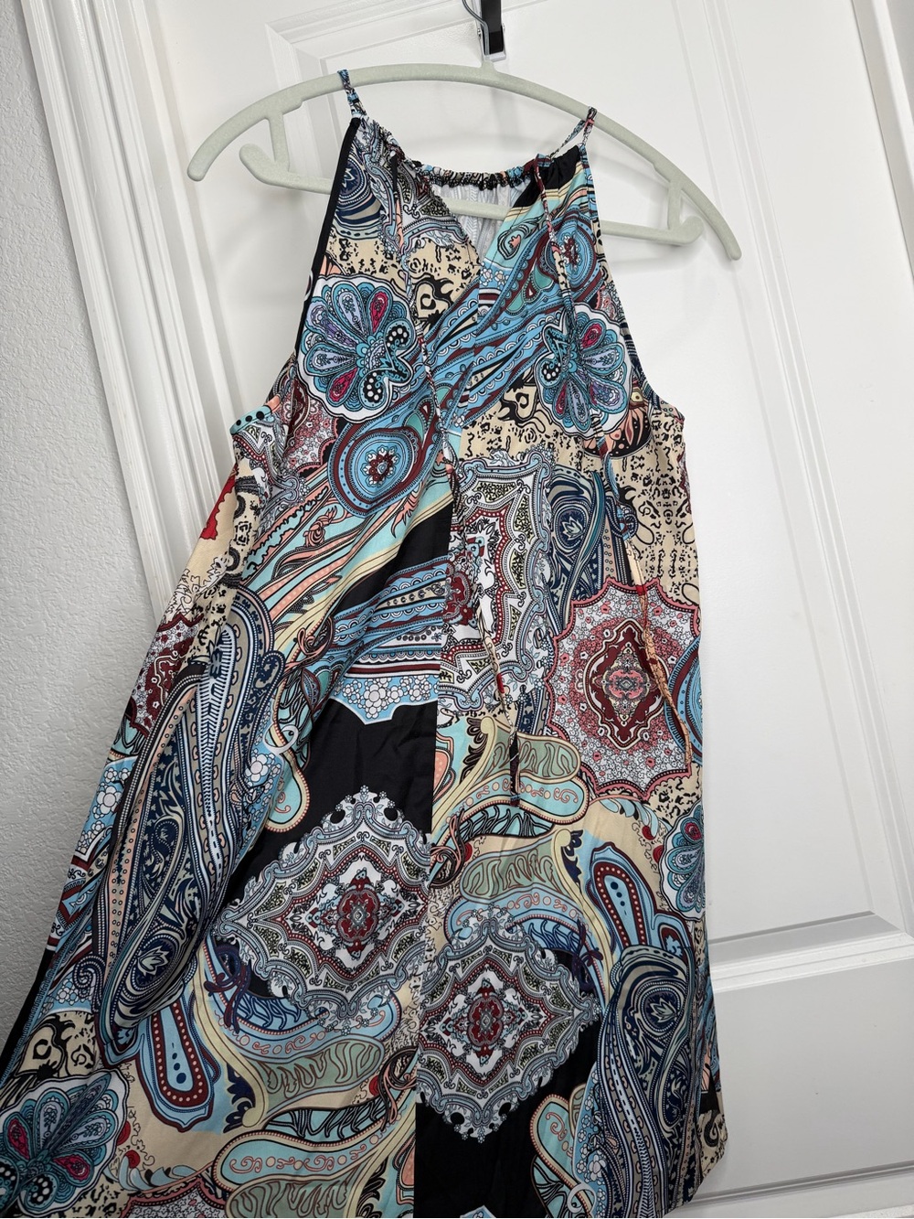 Blue Paisley Halter Mini Dress Sz Medium NWT! - Picture 4 of 5